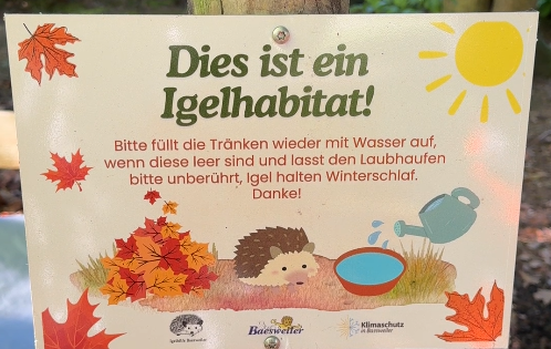 Igelhabitat-Schild