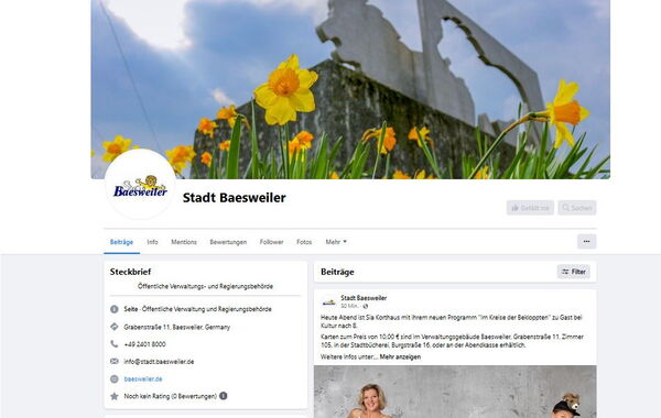 Screenshot der Facebook-Seite