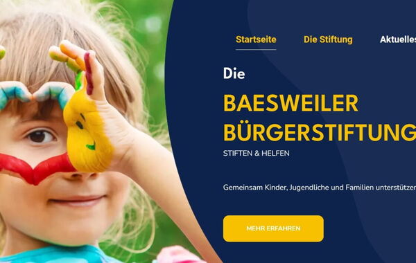 Screenshot der Startseite der Bürgerstiftungs-Homepage