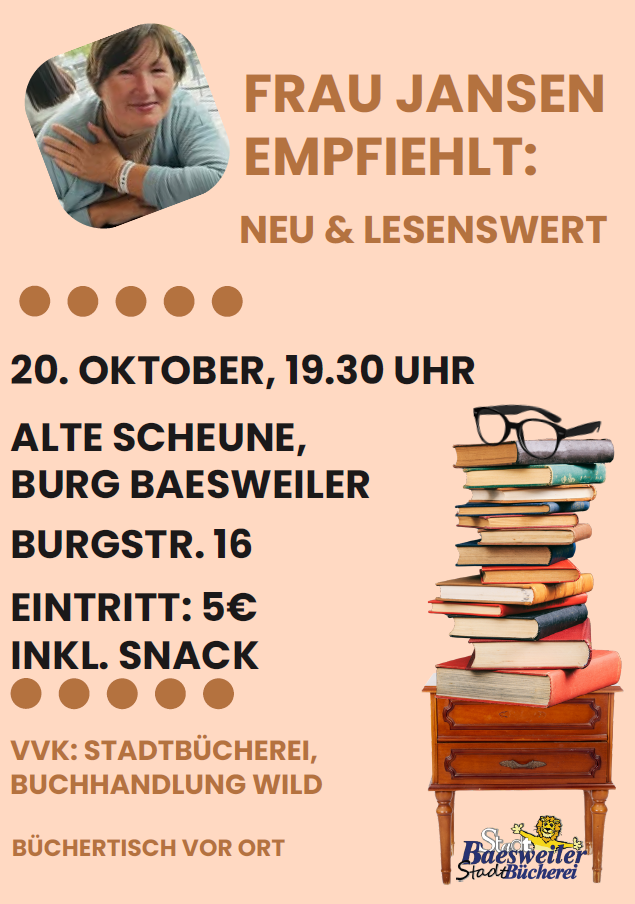 Plakat: Frau Jansen empfiehlt - neu und lesenswert